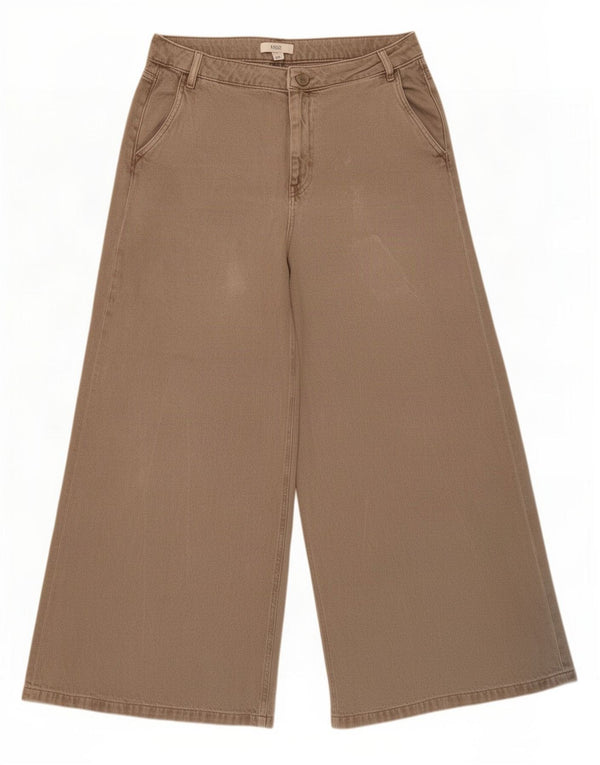 Marks & Spencer Damen Jeans mit hoher Taille und weitem Bein, UK 16, Größe L, W34, L30, Beige