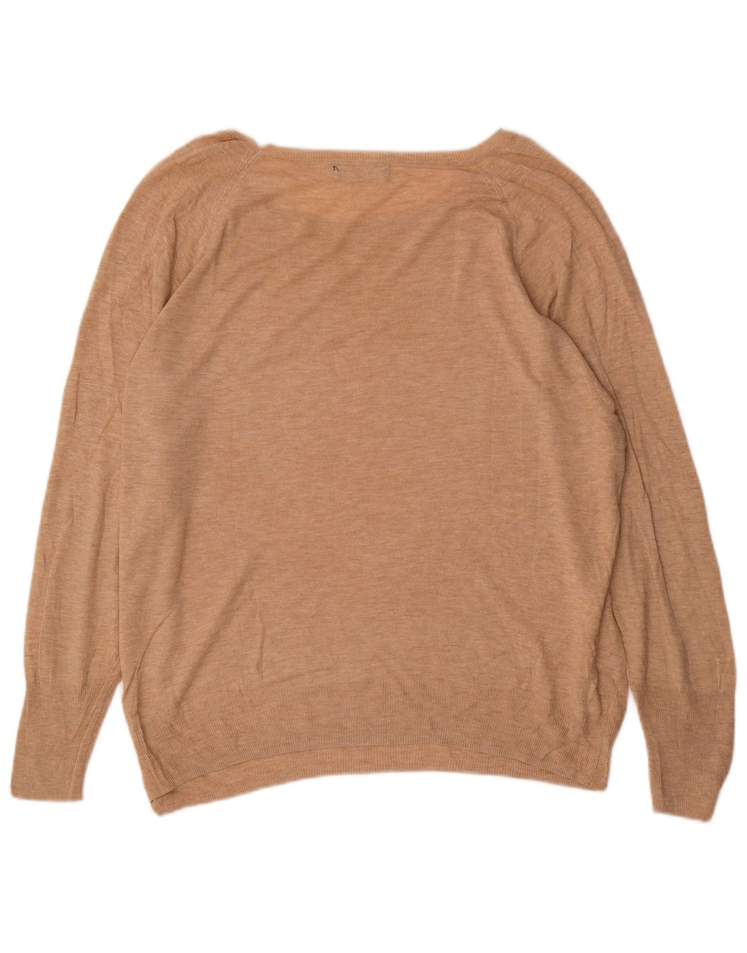 Übergroßer Pullover mit U-Boot-Ausschnitt von Zara für Damen, Gr. 14, Mittelbeige