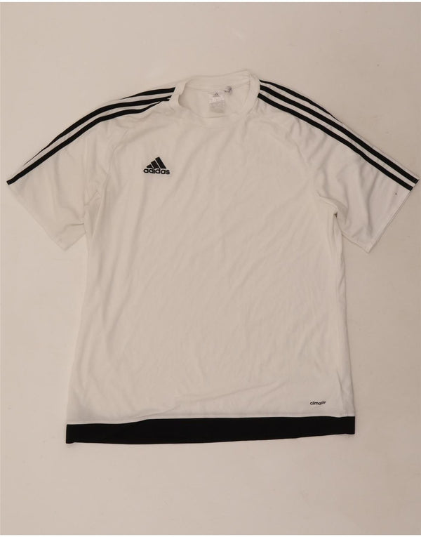 Adidas Herren Climalite T-Shirt Top XL Weiß Colourblock Polyester