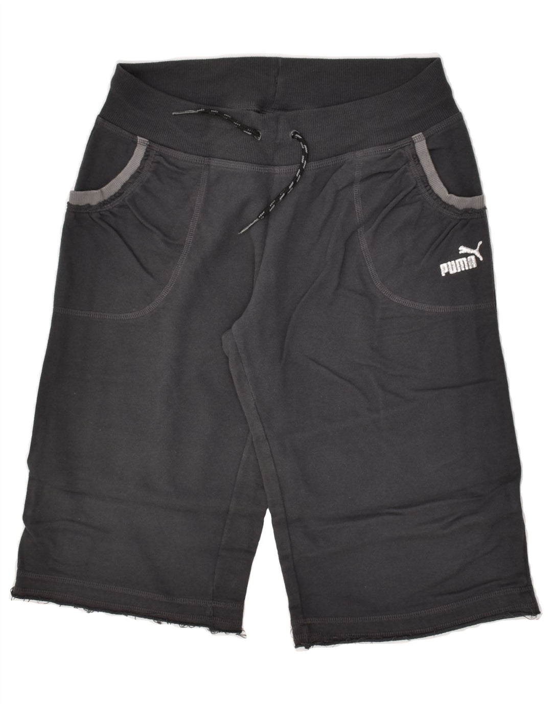 PUMA Womens Sport Shorts UK 10 Small Grey Cotton | Vintage Puma | Thrift | Second-Hand Puma | Used Clothing | Messina Hembry 