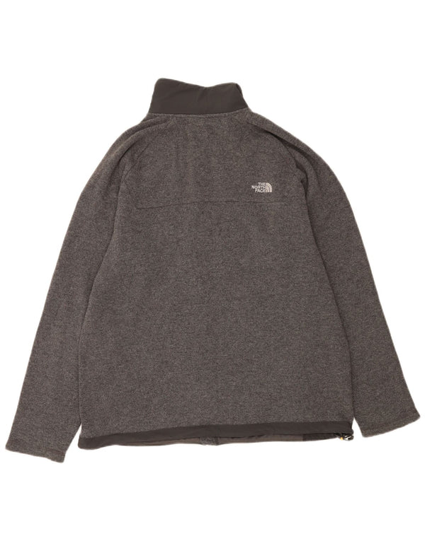 The North Face Herren-Cardigan-Pullover XL aus grauer Wolle