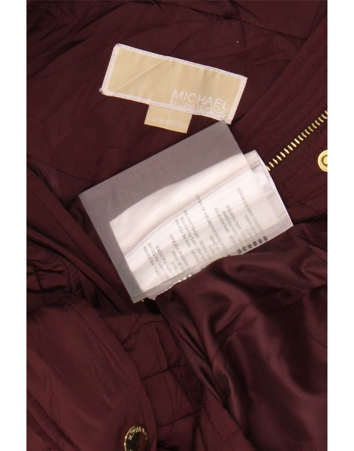 Michael Kors Damen Steppjacke UK 16 Large Burgund Polyester