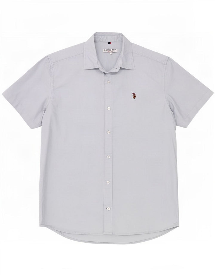 U.S. Polo Assn. Herren-Kurzarmhemd aus mittelblauer Baumwolle