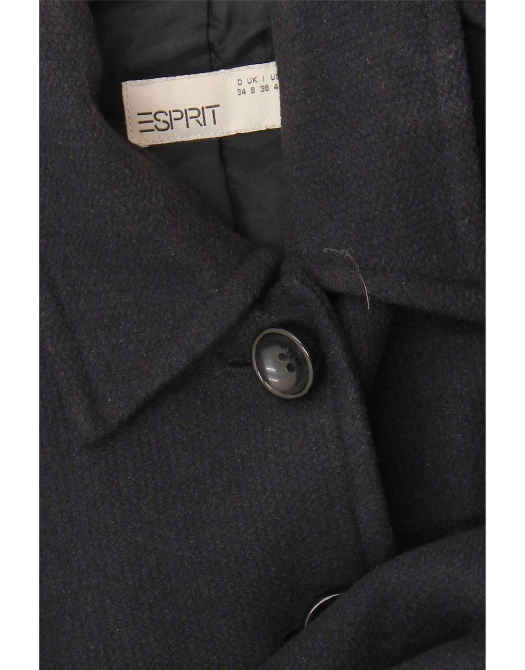 Esprit Damen Mantel UK 8 Small Marineblau Baumwolle