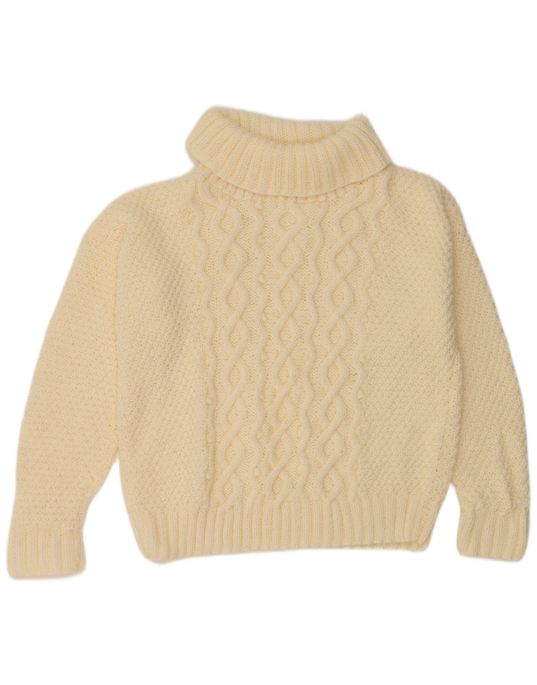 VINTAGE Damen Übergroßer Rollkragenpullover Pullover UK 18 XL Off White