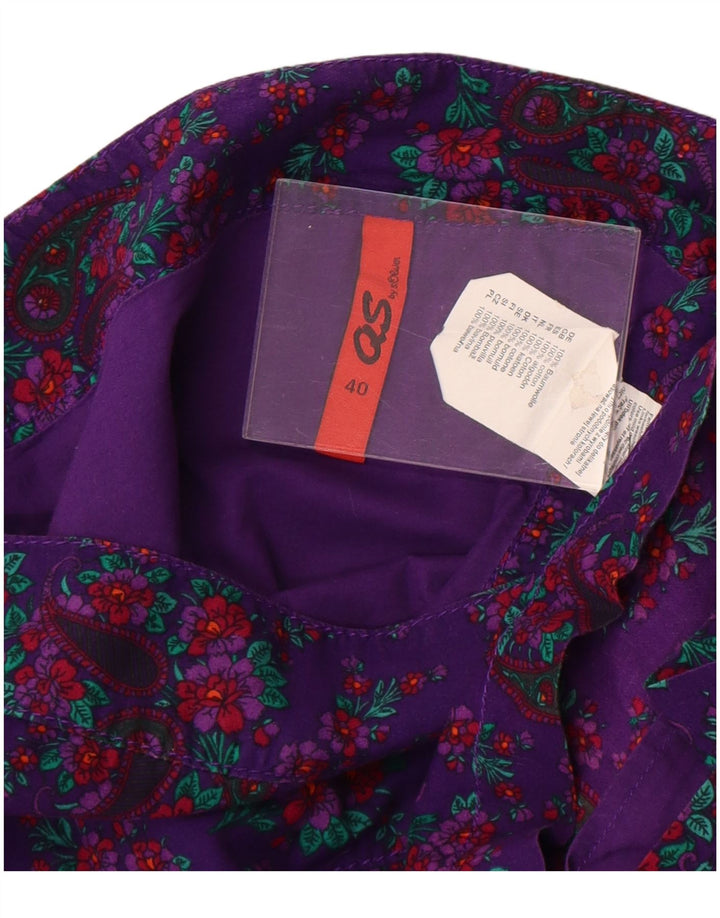 S.Oliver Damen Minirock EU 40 Medium W34 Lila Blumen Baumwolle