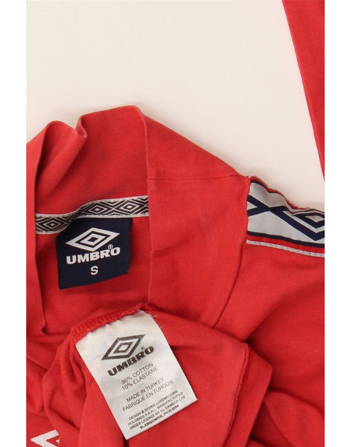 Umbro Damen Crop Graphic Top Langarm UK 10 Small Rot Farbblock