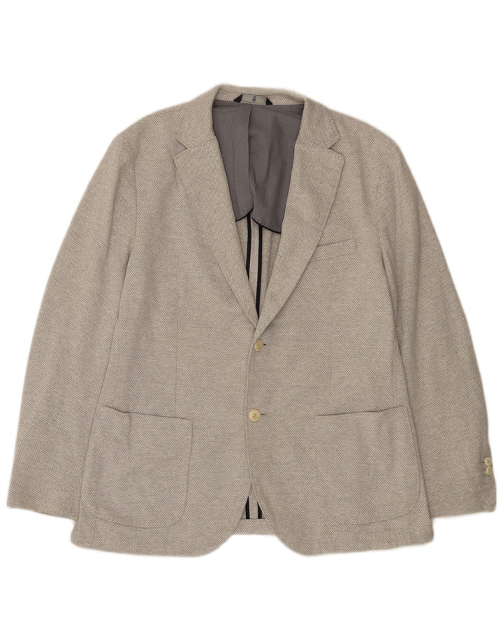 Massimo Dutti Herren-Blazer mit 2 Knöpfen, EU 56, XL, Grau Argyle/Diamant