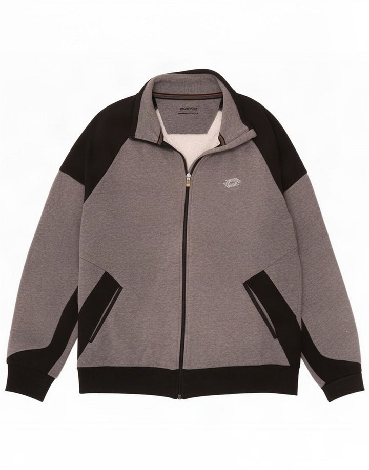 Lotto Herren-Trainingsjacke, Mittelgrau, Farbblock