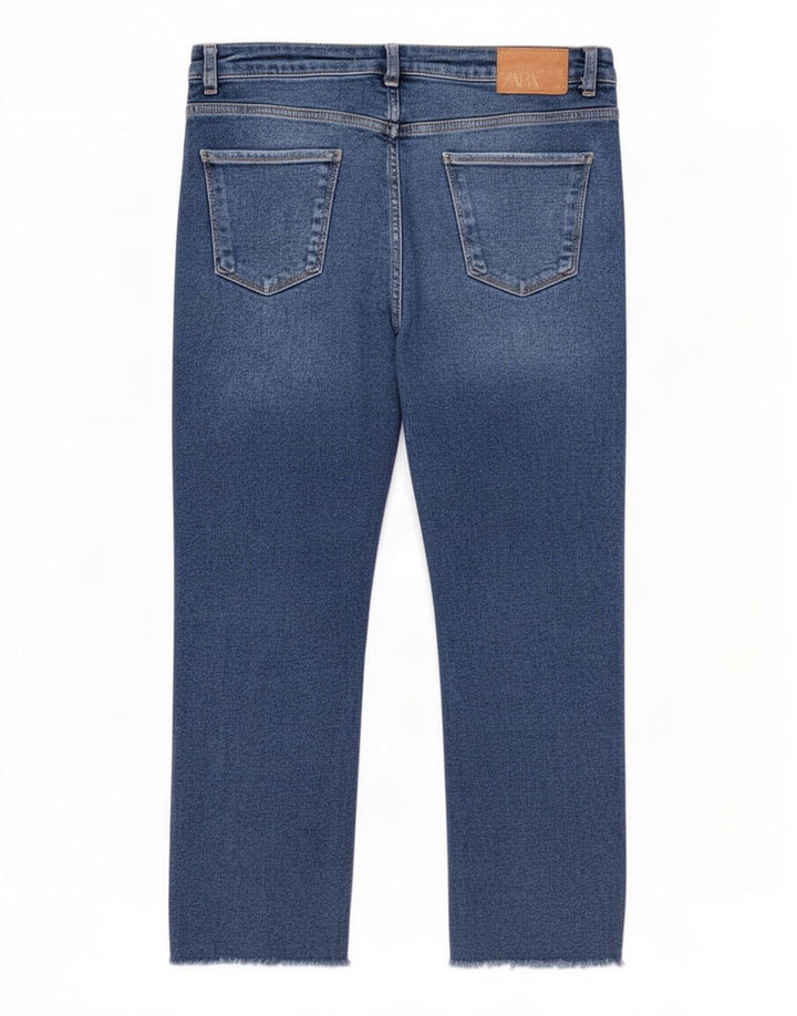Zara Damen Straight Jeans EU 40 Medium W30 L26 Blau