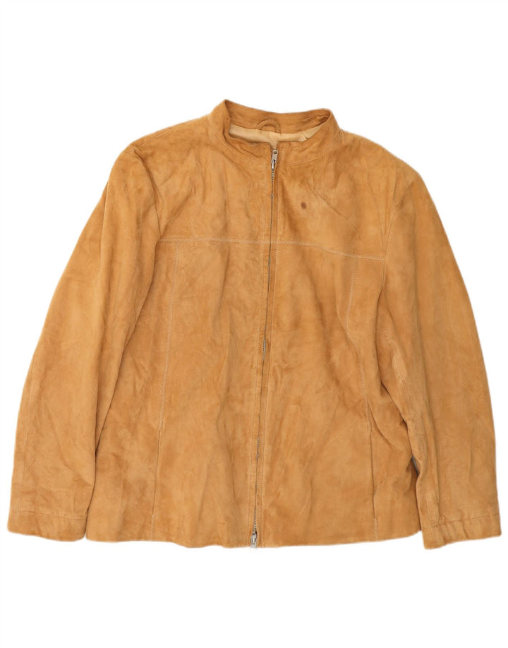 Moonstone Damen Wildlederjacke IT 46 Großes braunes Leder