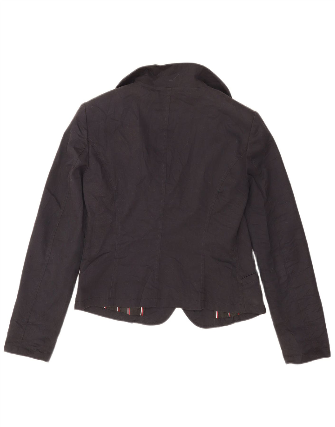 Armani Jeans Damen Crop 1 Button Blazer Jacke US 10 Large Marineblau