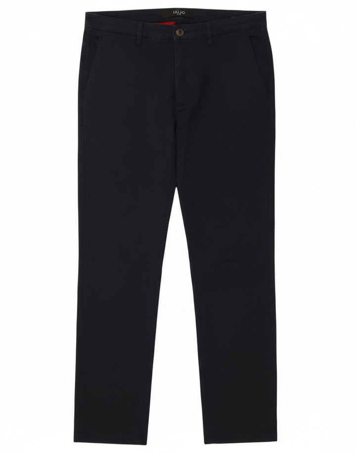 Liu Jo Slim Chino-Hose für Herren, IT 48, mittelgroß, B30 L28, marineblaue Baumwolle