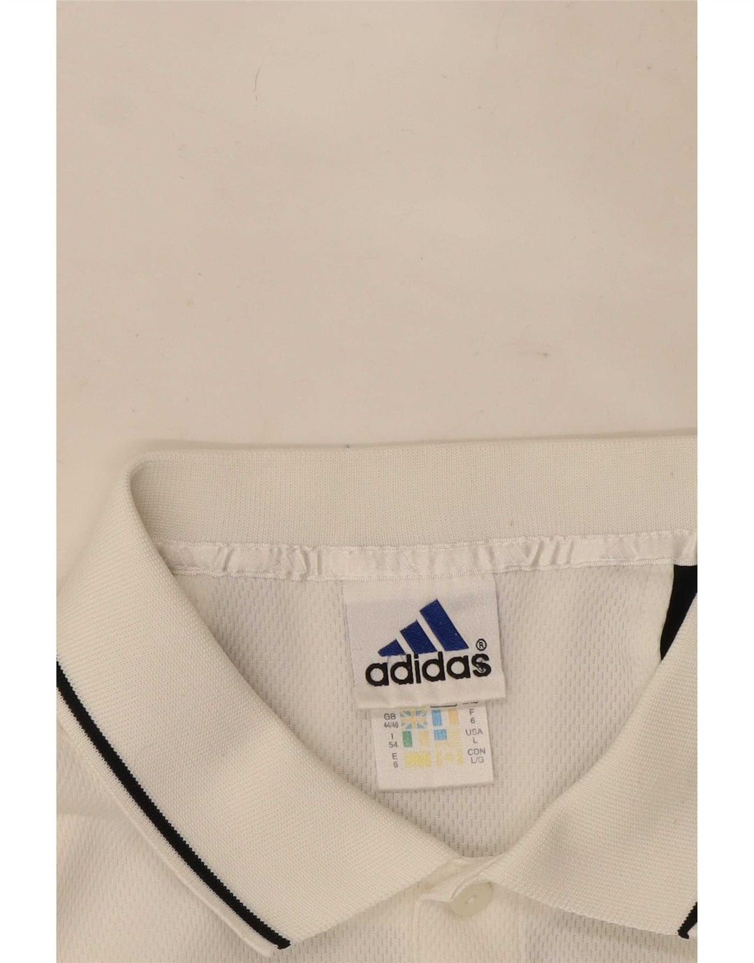 Adidas Herren Poloshirt UK 44/46 Large Weiß Polyester