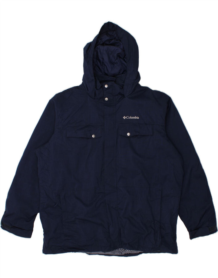 COLUMBIA Herren-Windbreakerjacke mit Kapuze, UK 44 2XL, Marineblau, Polyester