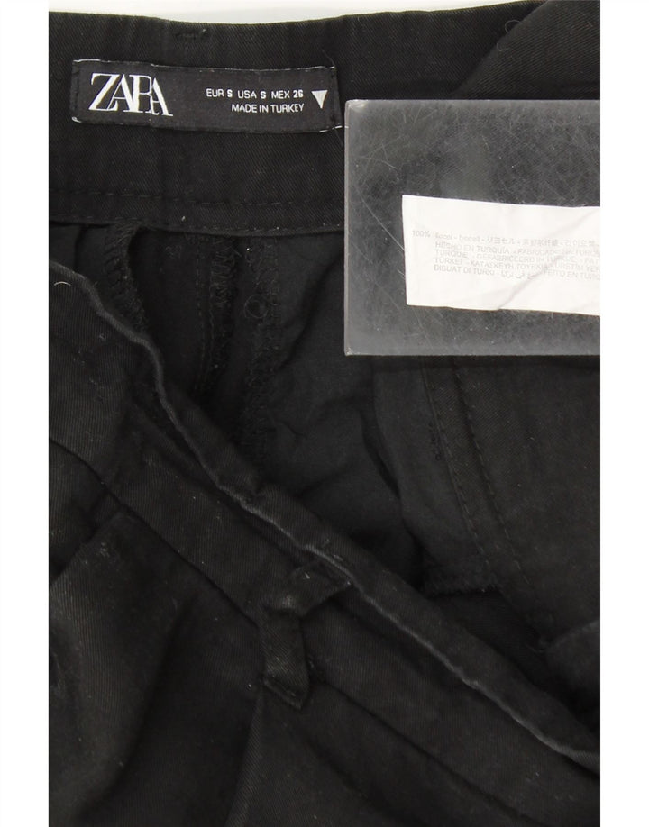 Marks & Spencer Damen Chino-Hose mit Pegged, Größe S, W26, L34, schwarzes Lyocell