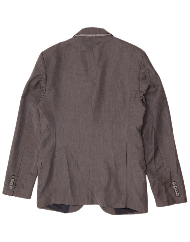 Zara Herren-Blazer mit 2 Knöpfen, EU 46, klein, grau, Polyester