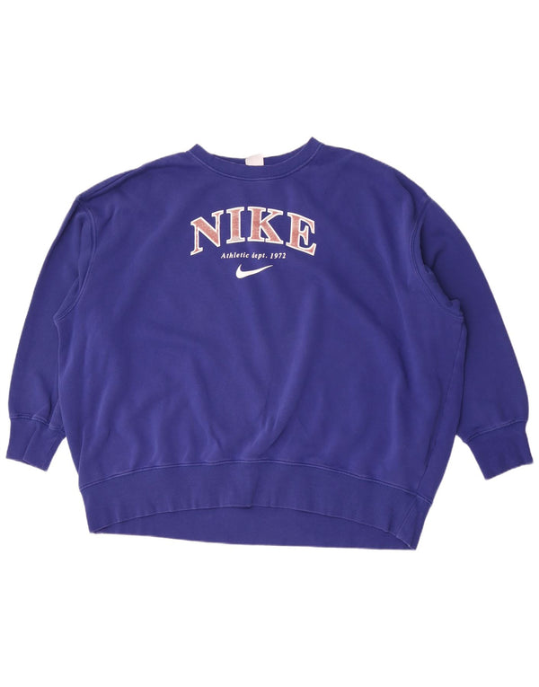 Nike Herren Graphic Loose Fit Sweatshirt Pullover 2XL Blau Baumwolle