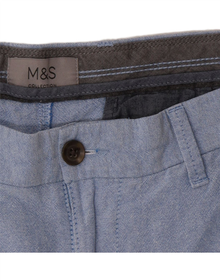 Marks & Spencer Herren-Chinoshorts W34, Größe L, Blau, Baumwolle