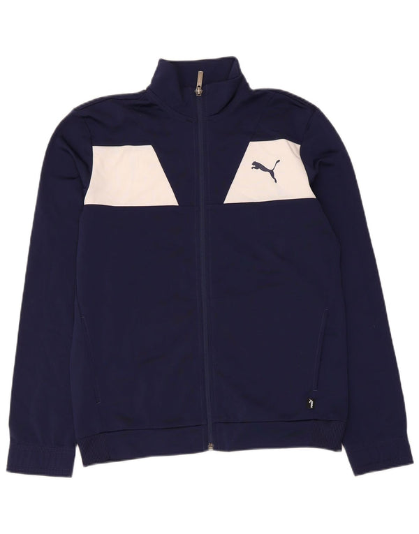 Puma Jungen-Trainingsanzug-Top-Jacke, 13–14 Jahre, Marineblau, Farbblock