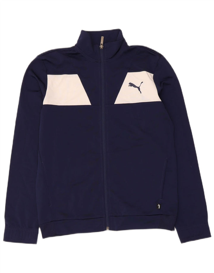 Puma Jungen-Trainingsanzug-Top-Jacke, 13–14 Jahre, Marineblau, Farbblock