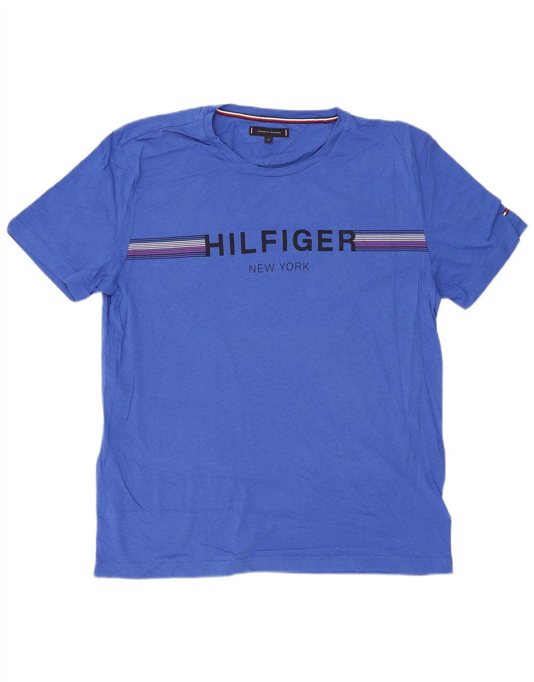 TOMMY HILFIGER Herren Grafik T-Shirt Top 2XL Blau Baumwolle