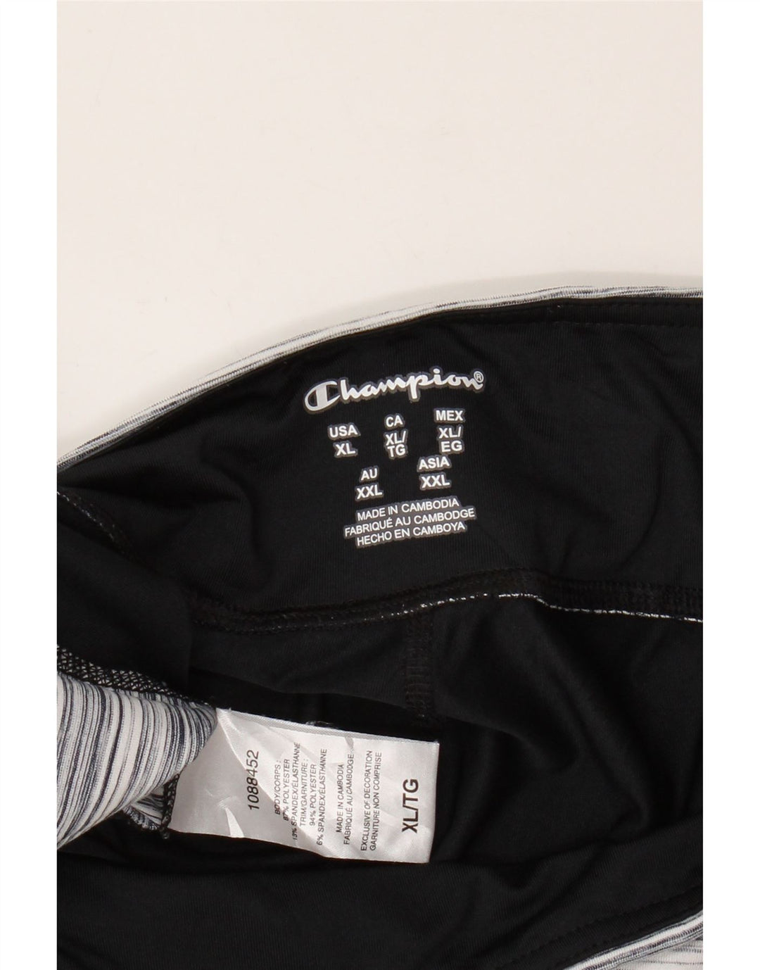 Champion Capri-Leggings für Damen, UK 18, XL, schwarz gestreift, Polyester