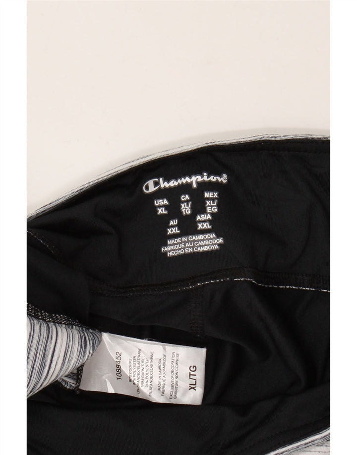Champion Capri-Leggings für Damen, UK 18, XL, schwarz gestreift, Polyester