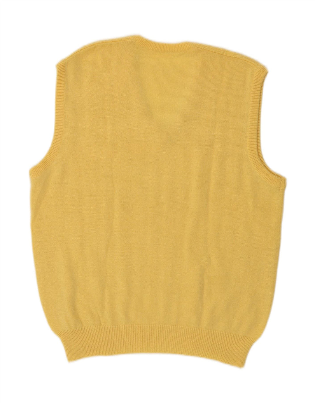 VINTAGE Mens Vest Tank Top Medium Yellow