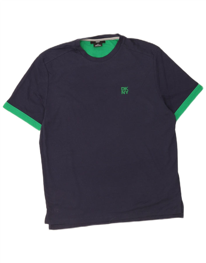 Dkny Herren-T-Shirt-Oberteil, mittelmarineblaue Baumwolle