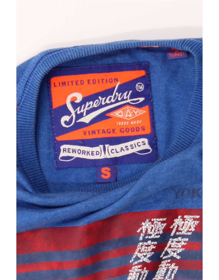 Superdry Herren T-Shirt mit Grafik, Größe S, Blau