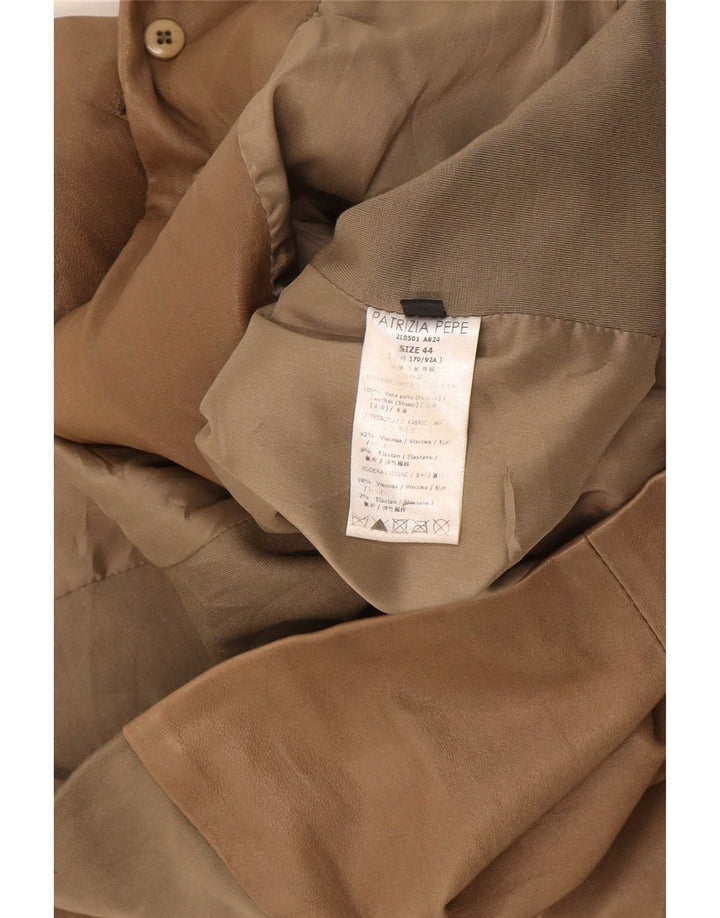 Patrizia Pepe Damen 2-Knopf-Lederblazer IT 44 Mittelbraun