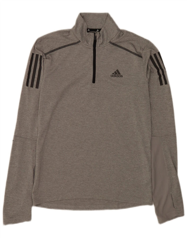 Adidas Herren Aeroready Zip Neck Pullover Trainingsanzug Top XS Grau Polyester