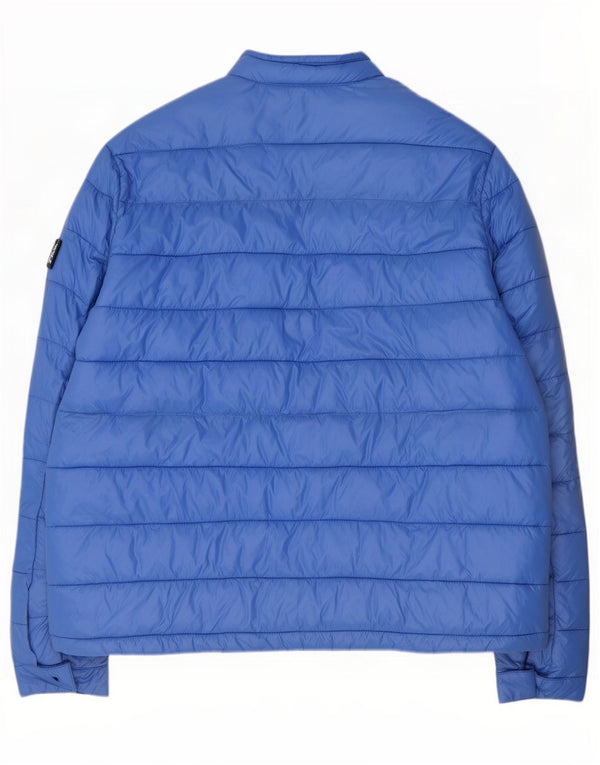 Dkny Herren Wattierte Jacke UK 44 2XL Blaues Nylon