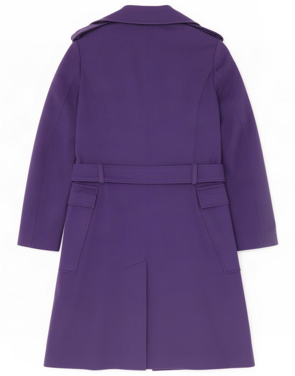 Reiss Damen Trenchcoat UK 8 Small Lila Schurwolle Classic