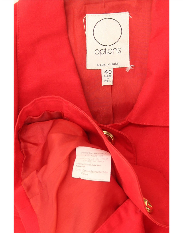 Options Kurzärmlige Crop-Hemdbluse für Damen IT 40 Small Red Cotton