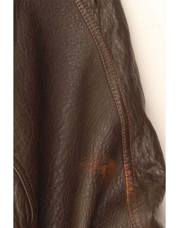 Vintage Herren Lederjacke IT 48 Mittelbraun