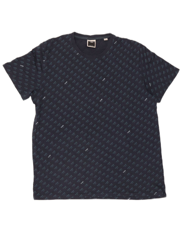 Jack & Jones Herren-T-Shirt mit Grafik, groß, marineblau, Baumwolle