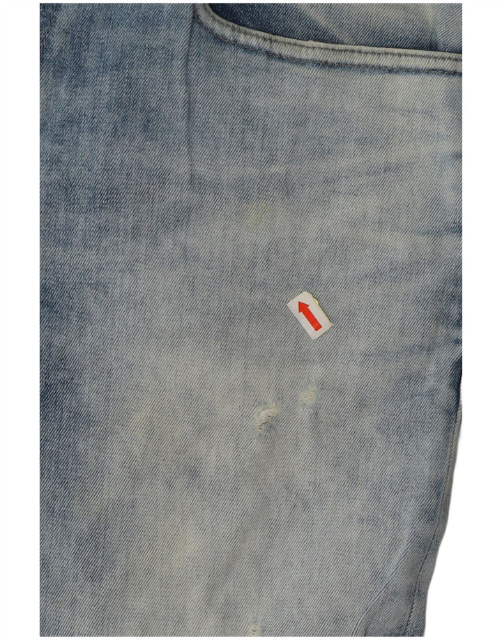 CALVIN KLEIN Herren Distressed Skinny Jeans 33 L32 Blaue Baumwolle