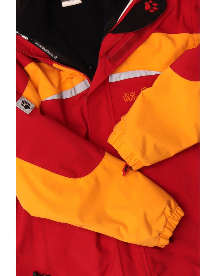 Jack Wolfskin Grafische Windjacke für Jungen, 15–16 Jahre, rotes Farbblockdesign