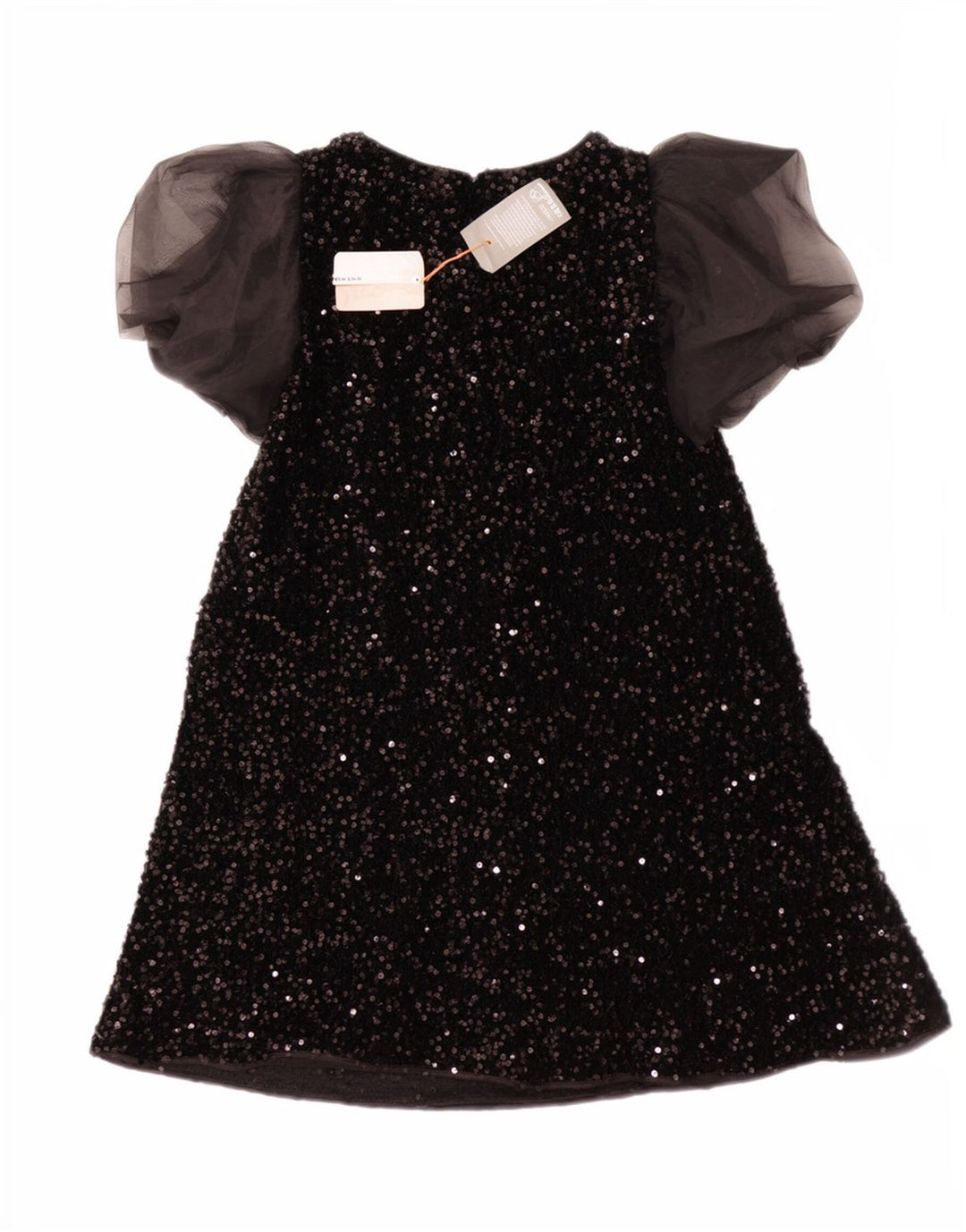 Monsoon A-Linien-Kleid mit Pailletten für Mädchen, 12–13 Jahre, schwarzes Polyester