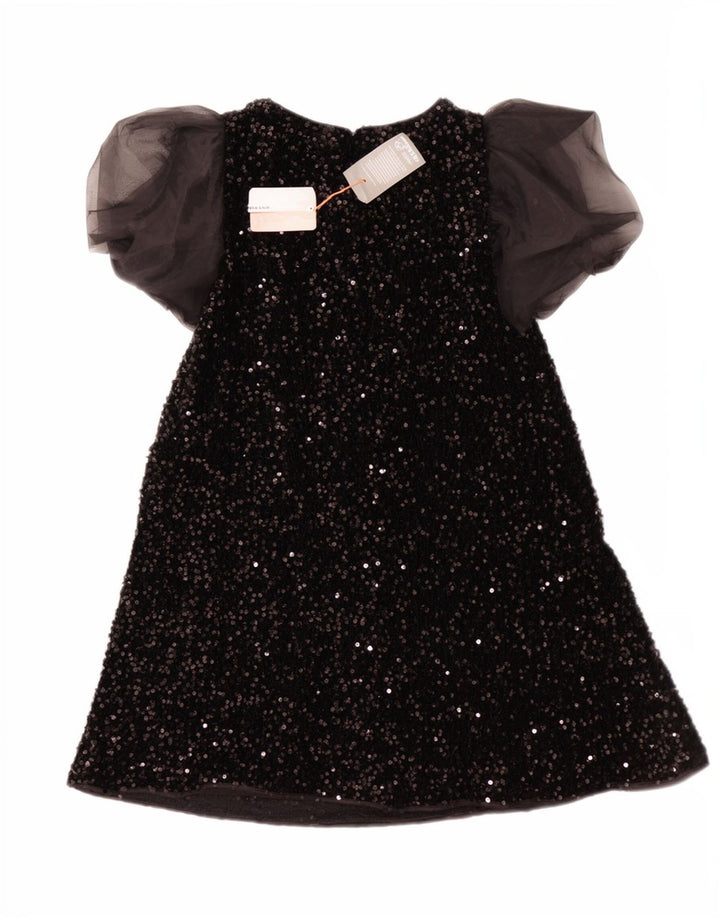 Monsoon A-Linien-Kleid mit Pailletten für Mädchen, 12–13 Jahre, schwarzes Polyester