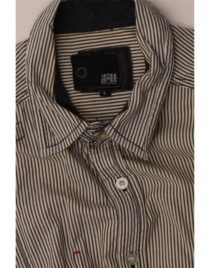 Jack & Jones Herrenhemd, groß, marineblau gestreift