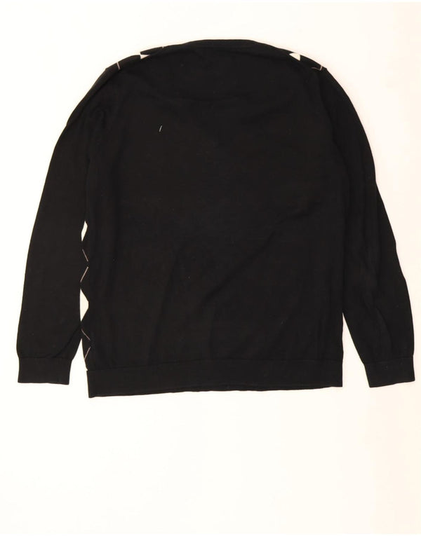 Tommy Hilfiger Damen-Pullover mit V-Ausschnitt, UK 20 2XL, Schwarz Argyle/Diamant