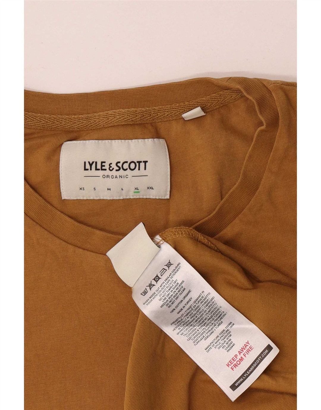 Lyle & Scott Herren T-Shirt Top XL Braun Baumwolle