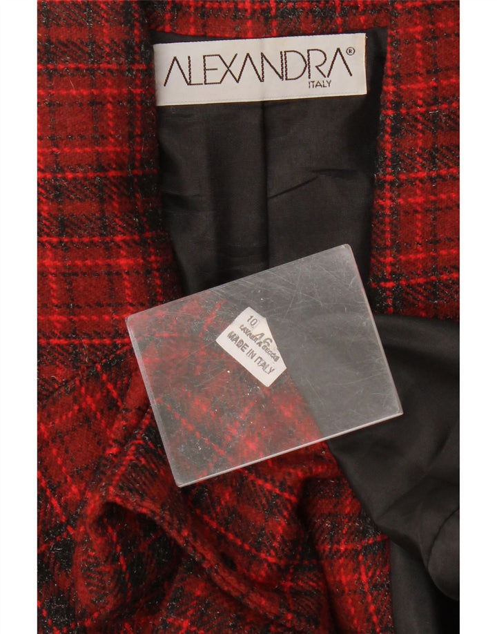 ALEXANDRA Damen-Blazerjacke mit 3 Knöpfen, IT 46, große rotkarierte Wolle