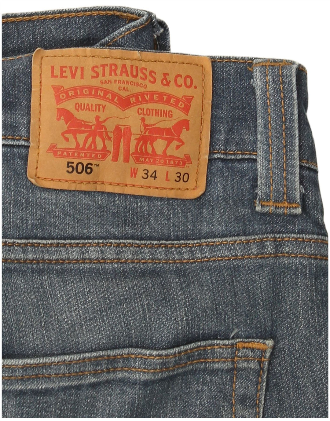 Levi's Herren 506 Straight Jeans W34 L30 Blaue Baumwolle