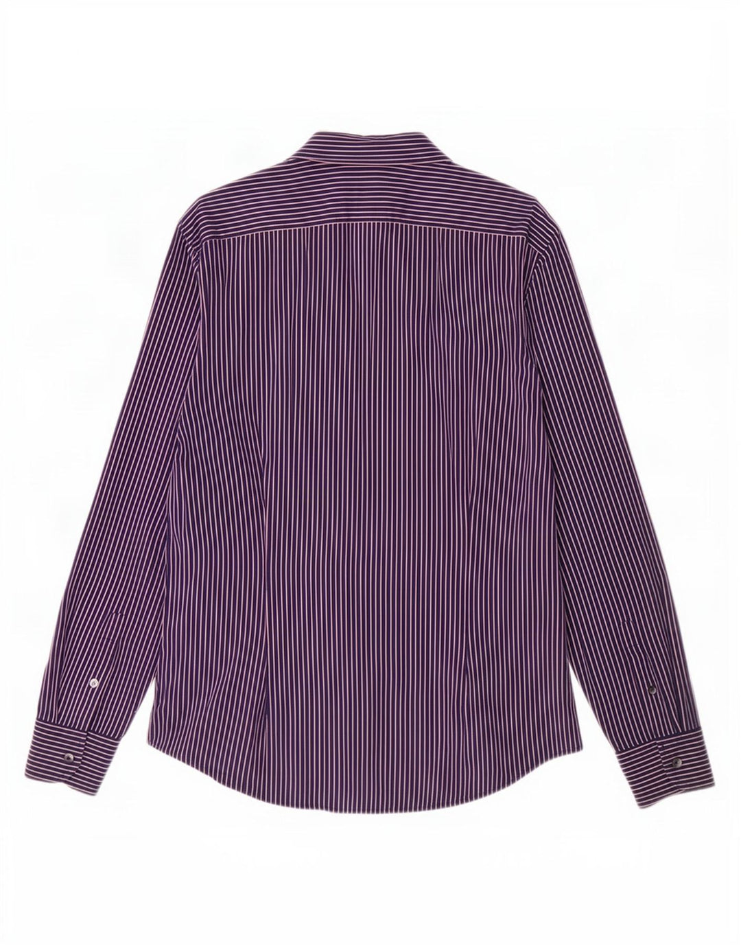 Benetton Herrenhemd XL Marineblaue Nadelstreifen-Baumwolle