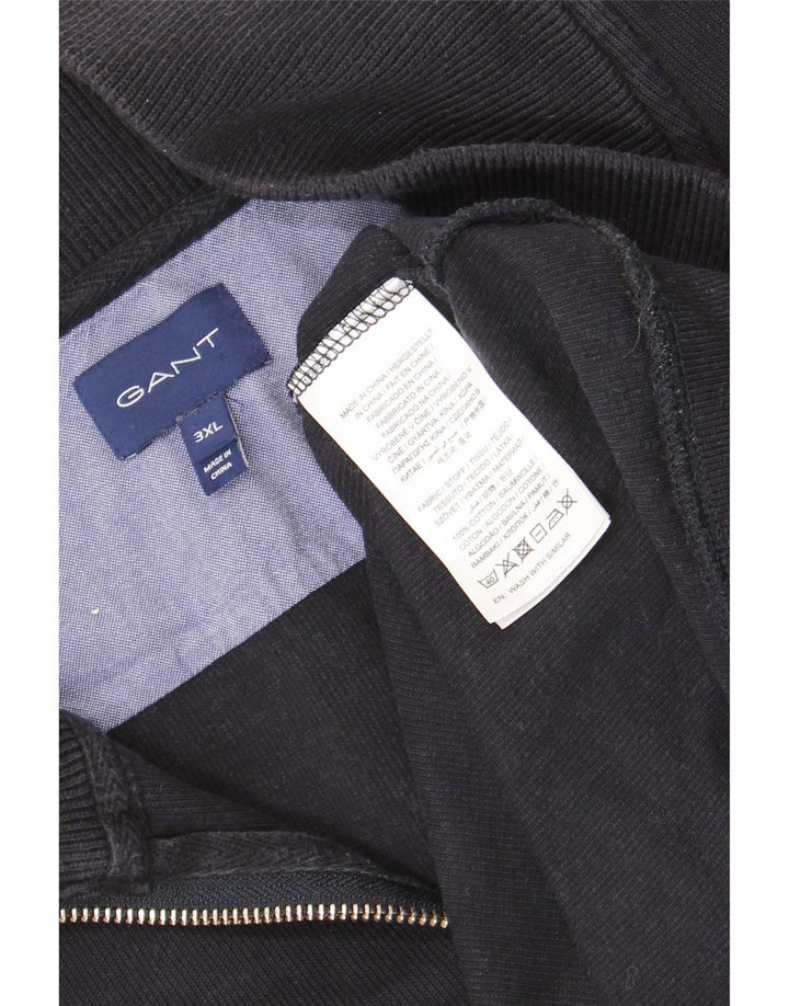 Gant Mens Zip Neck Sweatshirt Jumper 3XL Navy Blue Cotton