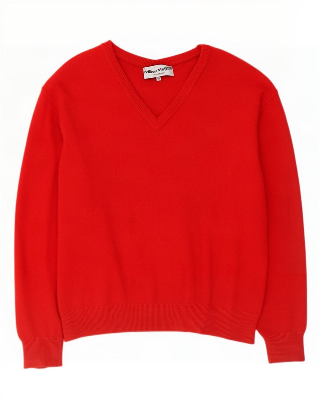 Vintage Damen Pullover mit V-Ausschnitt IT 50 XL Rot